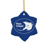 Manta Rays - Ceramic Ornament - Blue