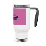 Towson Towne - Field Hockey - Stainless Steel Travel Mug with Handle, 14oz (White)