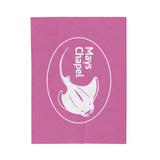 Manta Ray's Swimming - Velveteen Plush Blanket (Light Pink)