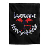 Navy Devils - Velveteen Plush Blanket (Black)