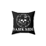 Darkside - FlowerSkull- Spun Polyester Square Pillow (Black)