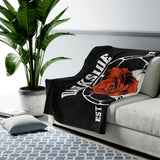 DarkSide - RoseSkull - Velveteen Plush Blanket (Black)