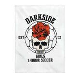 DarkSide - RoseSkull - Velveteen Plush Blanket (white)