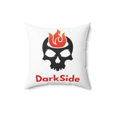 Darkside - FlameSkull- Spun Polyester Square Pillow (White)