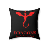 Dragons - Spun Polyester Square Pillow (Black)