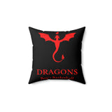 Dragons - Spun Polyester Square Pillow (Black)