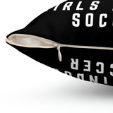Darkside - WingSkull - Spun Polyester Square Pillow (Black)