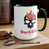 DarkSide - FlameSkull - Two-Tone Coffee Mugs, 15oz