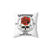 Darkside - RoseSkull- Spun Polyester Square Pillow (White)