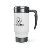 DarkSide - FlowerSkull - Stainless Steel Travel Mug with Handle, 14oz (White)