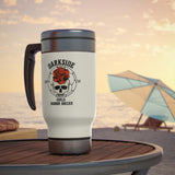 DarkSide - RoseSkull - Stainless Steel Travel Mug with Handle, 14oz (White)