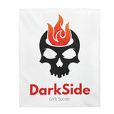 DarkSide - FlameSkull - Velveteen Plush Blanket (White)
