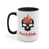 DarkSide - FlameSkull - Two-Tone Coffee Mugs, 15oz