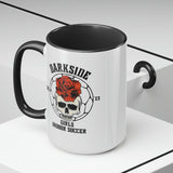 DarkSide - RoseSkull - Two-Tone Coffee Mugs, 15oz