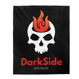 DarkSide - FlameSkull - Velveteen Plush Blanket (Black)