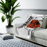 DarkSide - RoseSkull - Velveteen Plush Blanket (white)