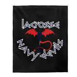 Navy Devils - Velveteen Plush Blanket (Black)