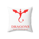 Dragons - Spun Polyester Square Pillow (White)