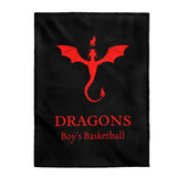 Dragons - Velveteen Plush Blanket (Black)