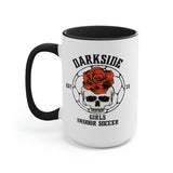DarkSide - RoseSkull - Two-Tone Coffee Mugs, 15oz