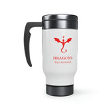 Dragons - Stainless Steel Travel Mug with Handle, 14oz (White)