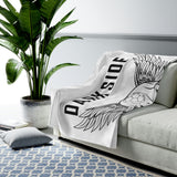 DarkSide - WingSkull - Velveteen Plush Blanket (White)