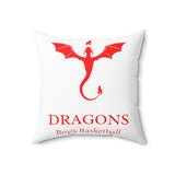 Dragons - Spun Polyester Square Pillow (White)
