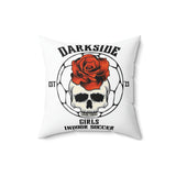 Darkside - RoseSkull- Spun Polyester Square Pillow (White)