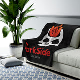 DarkSide - FlameSkull - Velveteen Plush Blanket (Black)