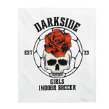 DarkSide - RoseSkull - Velveteen Plush Blanket (white)