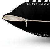Darkside - FlowerSkull- Spun Polyester Square Pillow (Black)