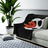 DarkSide - FlameSkull - Velveteen Plush Blanket (Black)