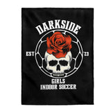 DarkSide - RoseSkull - Velveteen Plush Blanket (Black)
