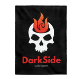 DarkSide - FlameSkull - Velveteen Plush Blanket (Black)