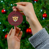 Cheetahs Girls Basketball Ceramic Ornament - Maroon
