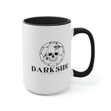 DarkSide - FlowerSkull - Two-Tone Coffee Mugs, 15oz