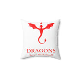 Dragons - Spun Polyester Square Pillow (White)