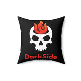 Darkside - FlameSkull- Spun Polyester Square Pillow (Black)