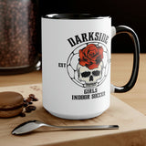 DarkSide - RoseSkull - Two-Tone Coffee Mugs, 15oz