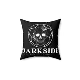 Darkside - FlowerSkull- Spun Polyester Square Pillow (Black)