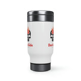 DarkSide - FlameSkull - Stainless Steel Travel Mug with Handle, 14oz (White)