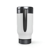 DarkSide - FlameSkull - Stainless Steel Travel Mug with Handle, 14oz (White)