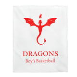 Dragons - Velveteen Plush Blanket (White)