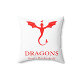 Dragons - Spun Polyester Square Pillow (White)
