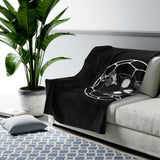 DarkSide - FlowerSkull - Velveteen Plush Blanket (Black)