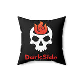 Darkside - FlameSkull- Spun Polyester Square Pillow (Black)