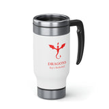 Dragons - Stainless Steel Travel Mug with Handle, 14oz (White)