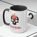 DarkSide - FlameSkull - Two-Tone Coffee Mugs, 15oz