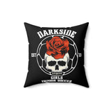 Darkside - RoseSkull- Spun Polyester Square Pillow (Black)