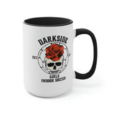 DarkSide - RoseSkull - Two-Tone Coffee Mugs, 15oz